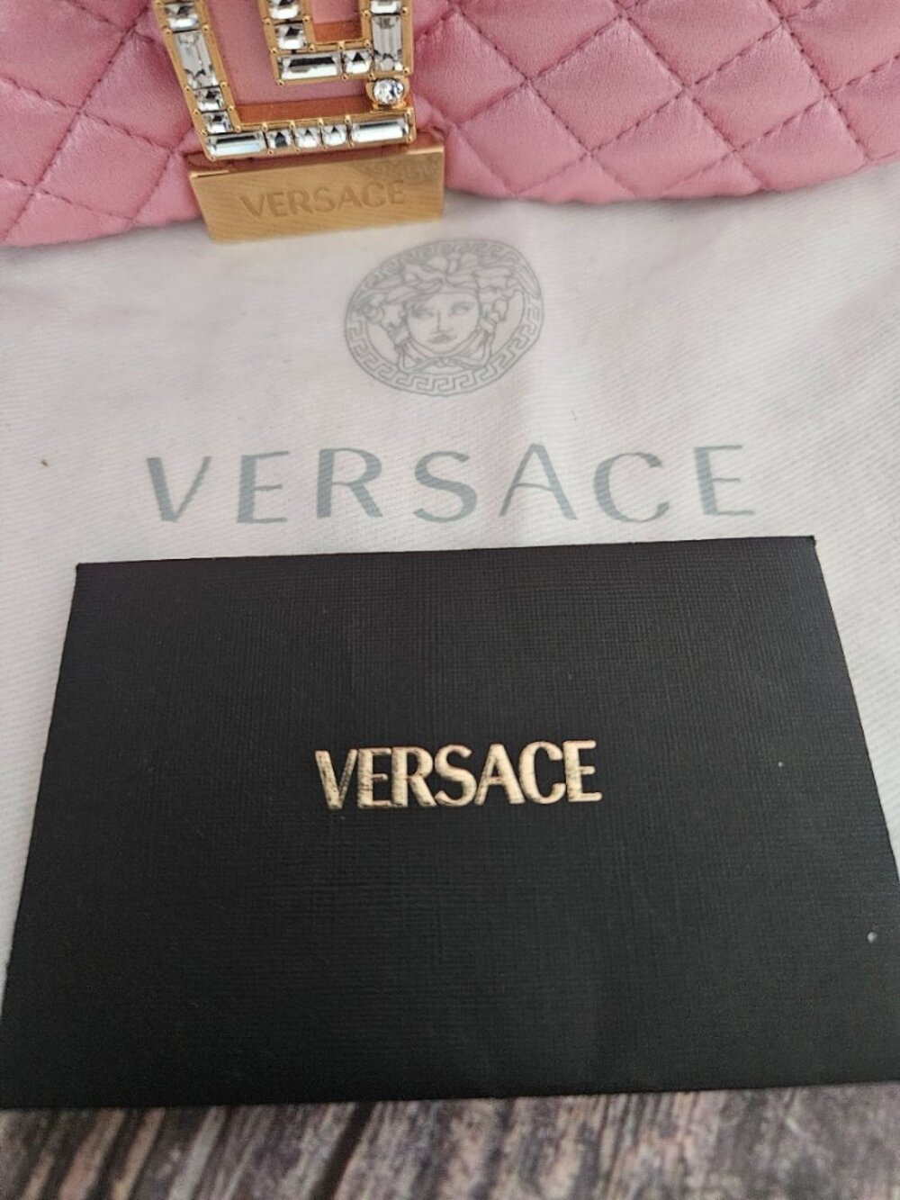 Versace Greca Goddess Quilted Satin Shoulder Bag - Picture 4 of 11